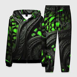 Костюм мужской Green black abstract, цвет: 3D-черный