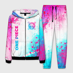 Мужской костюм One Piece neon gradient style: надпись, символ