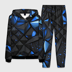 Мужской костюм Blue black texture