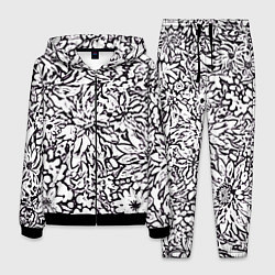 Костюм мужской Абстракция фиолетовые цветы, цвет: 3D-черный