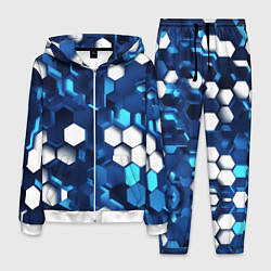 Мужской костюм Cyber hexagon Blue