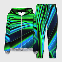 Костюм мужской Green black abstract, цвет: 3D-меланж