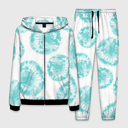Костюм мужской Акварельные голубые био формы, цвет: 3D-черный
