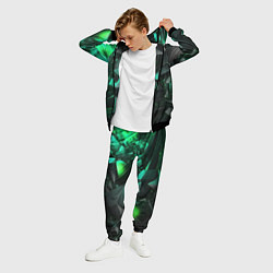 Костюм мужской Зеленые абстрактные объекты, цвет: 3D-черный — фото 2