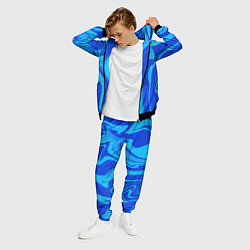 Костюм мужской Абстракция разлитые краски сине-голубой, цвет: 3D-черный — фото 2