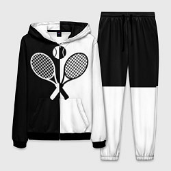Костюм мужской Теннис - чёрно белое, цвет: 3D-черный