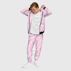 Костюм мужской Барби: белые сердца на розовом паттерн, цвет: 3D-черный — фото 2