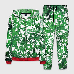 Костюм мужской Абстракция - круги на зелёном, цвет: 3D-красный