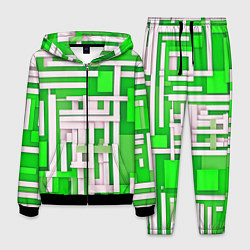 Мужской костюм Полосы на зелёном фоне