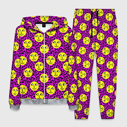 Костюм мужской Smiley face on violet, цвет: 3D-меланж