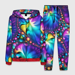 Костюм мужской Розово синий фрактал, цвет: 3D-красный
