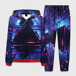 Костюм мужской Неоновый абстрактный треугольник, цвет: 3D-красный