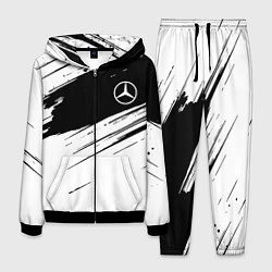 Костюм мужской Mercedes benz краски чернобелая геометрия, цвет: 3D-черный