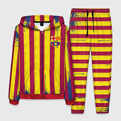 Костюм мужской Полосатые цвета футбольного клуба Барселона, цвет: 3D-красный