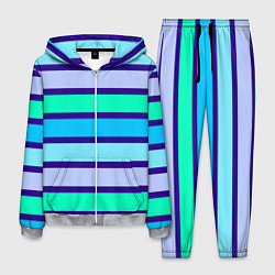 Костюм мужской Неоновые в синюю полоску, цвет: 3D-меланж
