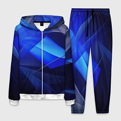 Костюм мужской Черно-синий абстрактный фон, цвет: 3D-белый
