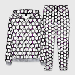 Костюм мужской Киберпанк узор из шестиугольников розовый, цвет: 3D-меланж