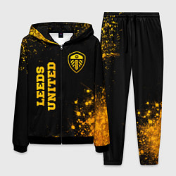 Костюм мужской Leeds United - gold gradient вертикально, цвет: 3D-черный