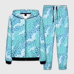 Костюм мужской Океанские волны из синих и бирюзовых камней, цвет: 3D-черный