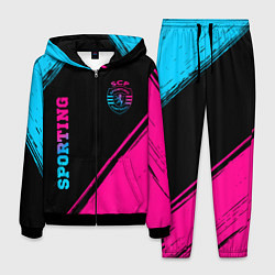 Костюм мужской Sporting - neon gradient вертикально, цвет: 3D-черный