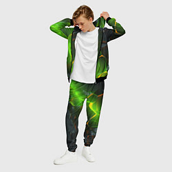 Костюм мужской Зеленая абстрактная неоновая текстура, цвет: 3D-черный — фото 2