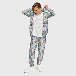 Костюм мужской Цветы и бабочки летний паттерн, цвет: 3D-меланж — фото 2