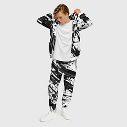 Костюм мужской Чёрно белая абстракция - кляксы, цвет: 3D-белый — фото 2