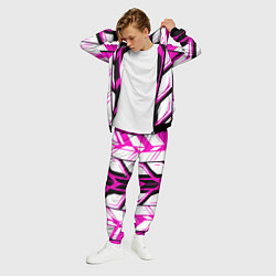 Костюм мужской Чёрно-розовые полосы на белом фоне, цвет: 3D-черный — фото 2