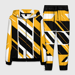 Мужской костюм Black and yellow stripes on a white background