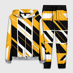 Мужской костюм Black and yellow stripes on a white background