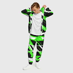 Костюм мужской Black and green stripes on a white background, цвет: 3D-белый — фото 2