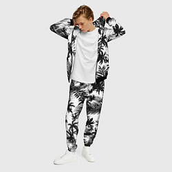 Костюм мужской Чёрно белые пальмы, цвет: 3D-черный — фото 2
