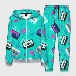 Костюм мужской Бирюзовая кассета из 90-х, цвет: 3D-меланж