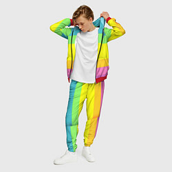 Костюм мужской Разноцветные полосы, цвет: 3D-красный — фото 2