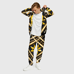 Костюм мужской Жёлто-белая звезда и полосы на чёрном фоне, цвет: 3D-черный — фото 2
