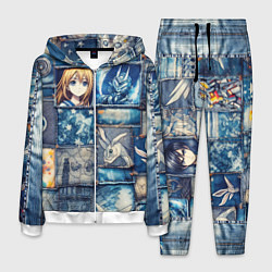 Костюм мужской Аниме микс и пэчворк, цвет: 3D-белый