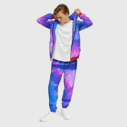 Костюм мужской Розовые тучи на голубом небе киберпанк, цвет: 3D-красный — фото 2