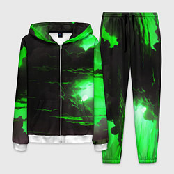 Костюм мужской Кислотный зелёный закат, цвет: 3D-белый