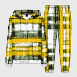 Костюм мужской Чёрные полосы на жёлто-белом фоне, цвет: 3D-белый