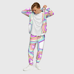Костюм мужской Абстрактные квадраты, цвет: 3D-белый — фото 2