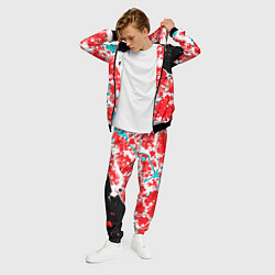 Костюм мужской Сине красная абстракция на чёрном фоне, цвет: 3D-черный — фото 2