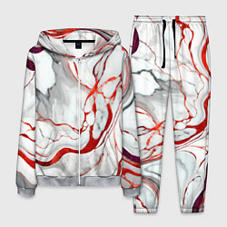 Костюм мужской Красно-белый мрамор, цвет: 3D-меланж