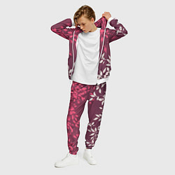 Костюм мужской Листья на бордовом фоне - нейросеть, цвет: 3D-белый — фото 2
