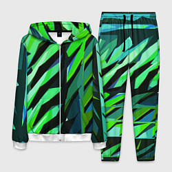 Костюм мужской Чёрно-зелёная абстракция, цвет: 3D-белый