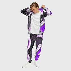 Костюм мужской Волнистые горизонтальные чёрно-фиолетовые полосы н, цвет: 3D-меланж — фото 2