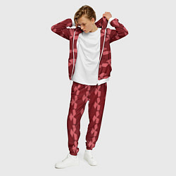 Костюм мужской Геометрический узор из вишнево красных блоков, цвет: 3D-белый — фото 2