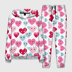 Костюм мужской Сердечки-смайлики, цвет: 3D-меланж