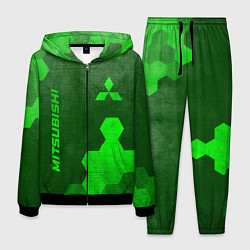 Костюм мужской Mitsubishi - green gradient вертикально, цвет: 3D-черный