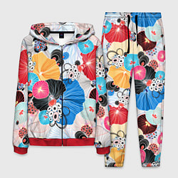 Костюм мужской Цветы - абстрактные узоры, цвет: 3D-красный