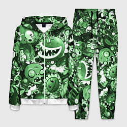 Костюм мужской Растения против зомби в зеленом цвете, цвет: 3D-белый